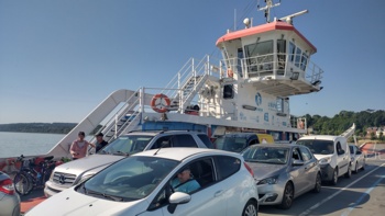 On the ferry